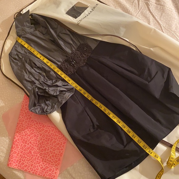 BCBG MAX AZRIA grey dress taffeta with bell sleeves - Picture 8 of 11